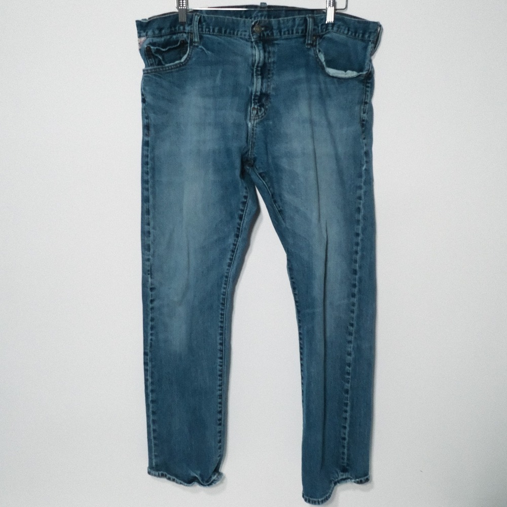 Denim & Supply Ralph Lauren Mens 38 X 32 Slouch Straight‎ Jeans Blue Dark Wash